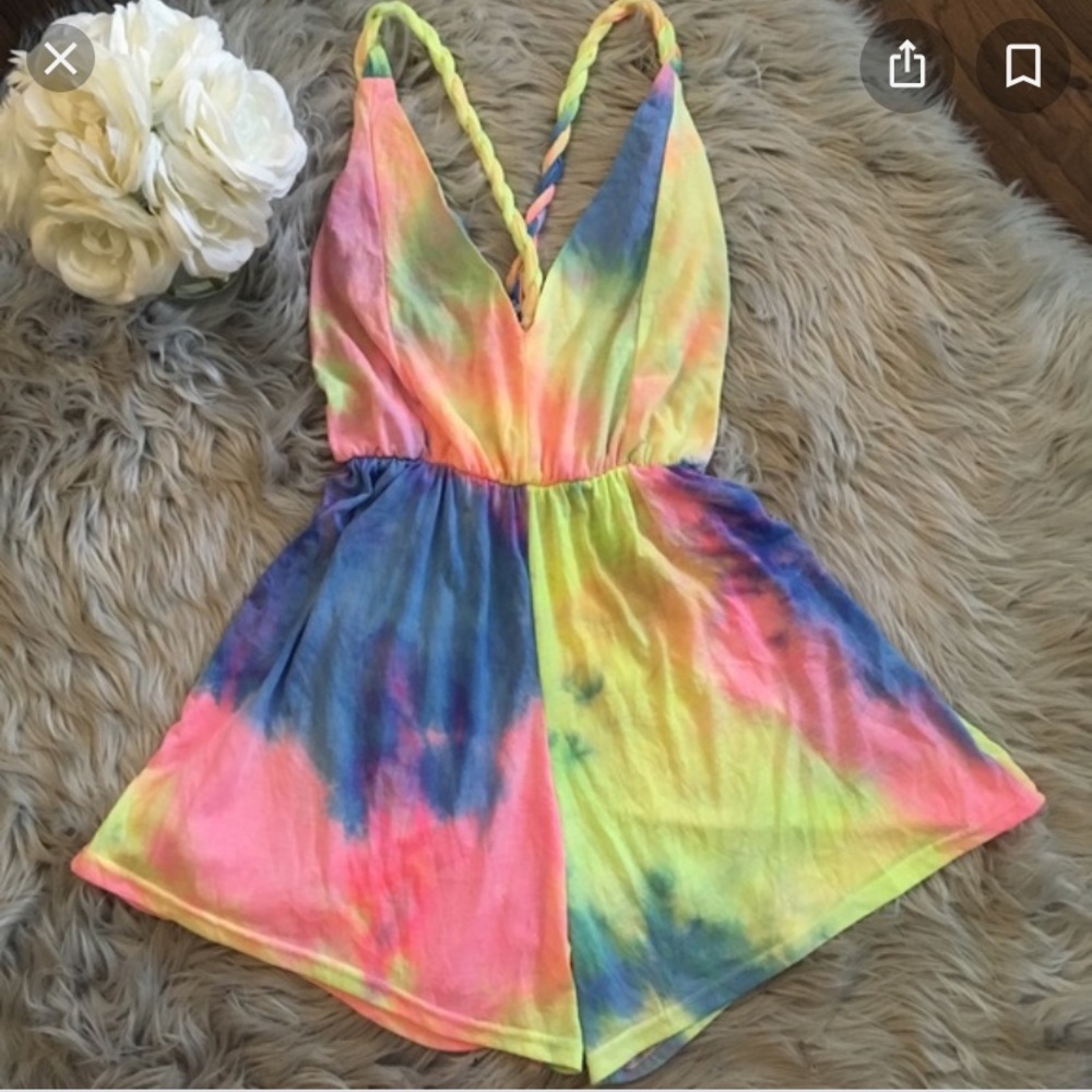 Neon Tie Dye Romper
